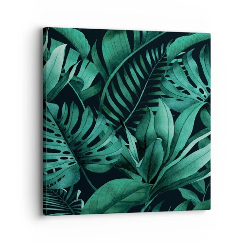 Impression sur toile - Image sur toile - Profondeur du vert tropical - 30x30 cm