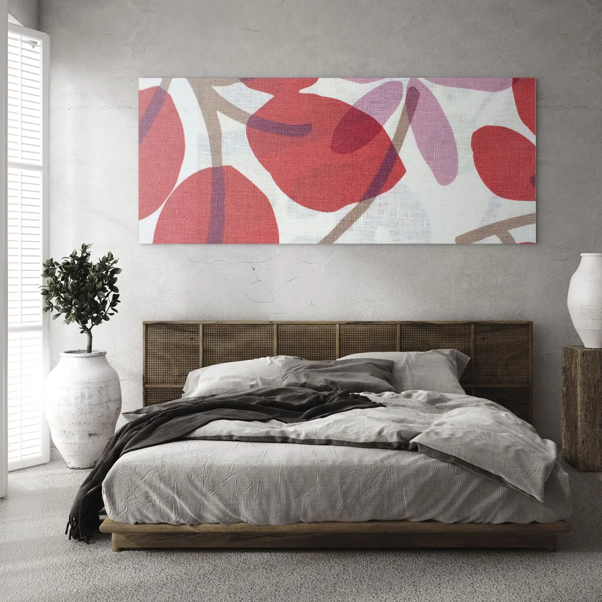 Impression sur verre - Image sur verre - Composition florale dans les roses - 100x40 cm