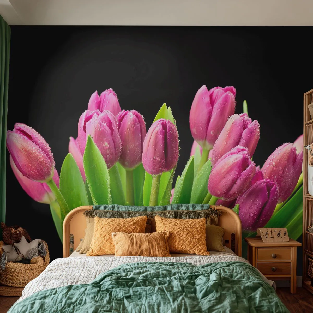 Papier Peint Photo Premium Canvas - Joie printanière des lilas - Fleurs, Tulipes, Bouquet de fleurs - 250x175 cm