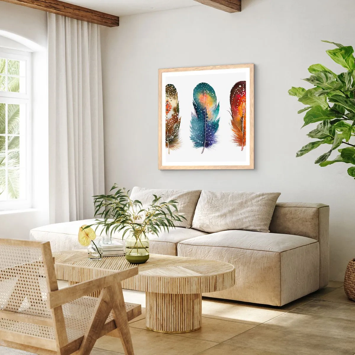 Affiche dans un chêne clair - Poster - Rituels, cérémonies, secrets - 60x60 cm