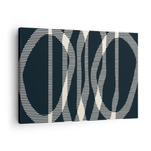 Impression sur toile - Image sur toile - Lignes géométriques dans des tons clairs sur un fond sombre - 70x50cm - Une tentative de briser l'obscurité - Décoration murale moderne pour le salon et la chambre ARTTOR