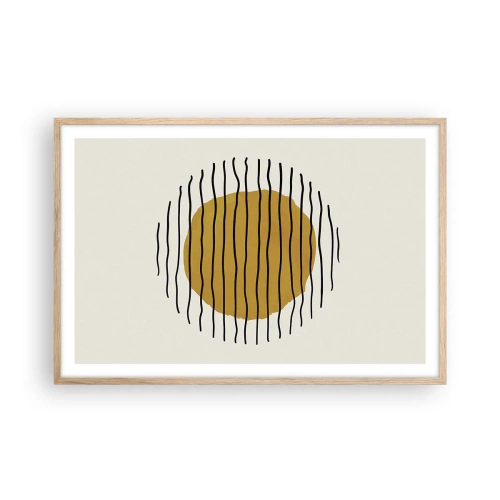 Affiche dans un chêne clair - Poster - Abstraction tremblante de chaleur - 91x61 cm