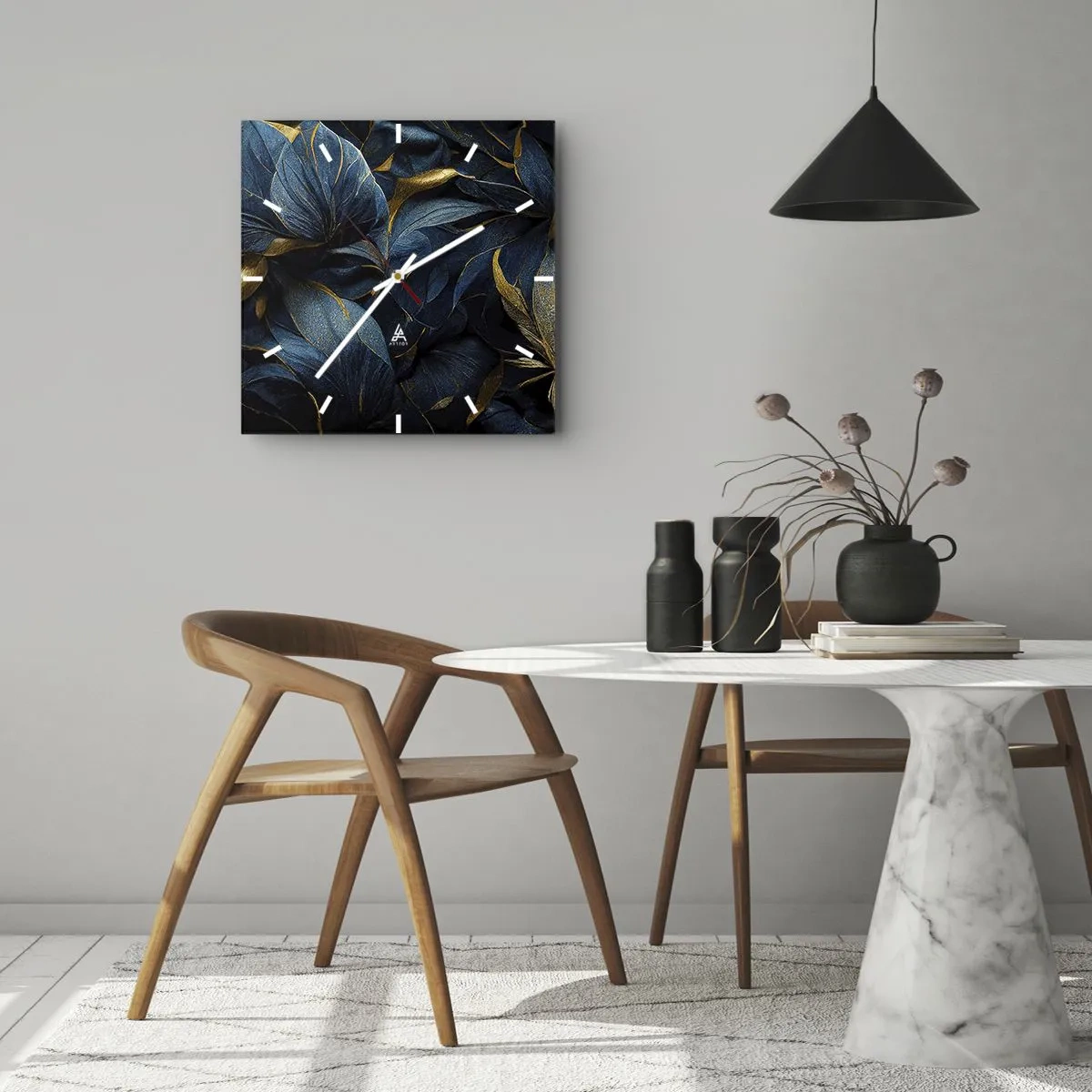 Horloge murale - Pendule murale - Des dessous dorés - 30x30 cm