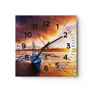 Horloge murale - Pendule murale - Allongez-vous dans le sable après une longue journée - 40x40 cm