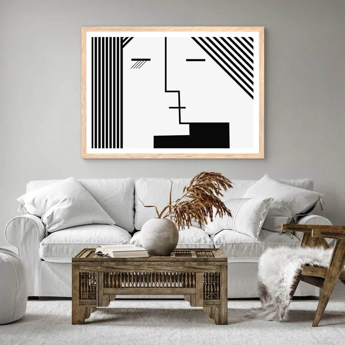 Affiche dans un chêne clair - Poster - Juste un baiser - 40x30 cm