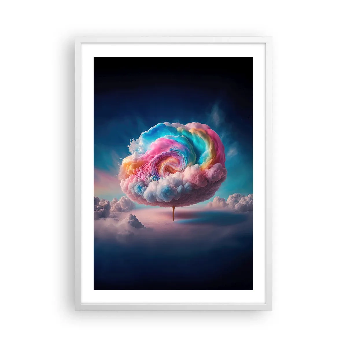 Affiche dans un cadre blanc - Poster - Le rêve d'un parc d'attractions - 50x70 cm