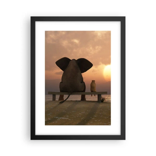 Affiche dans un cadre noir - Poster - C'est bon de garder le silence ensemble - 30x40 cm