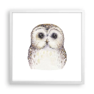 Affiche dans un cadre blanc - Poster - Regarde-moi dans les yeux - 50x50 cm