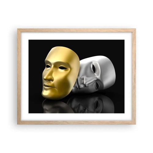 Affiche dans un chêne clair - Poster - La vie est un théâtre - 50x40 cm