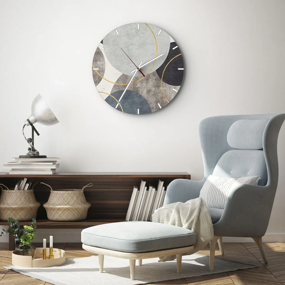 Horloge murale - Pendule murale - Cercles sur cercles - 40x40 cm