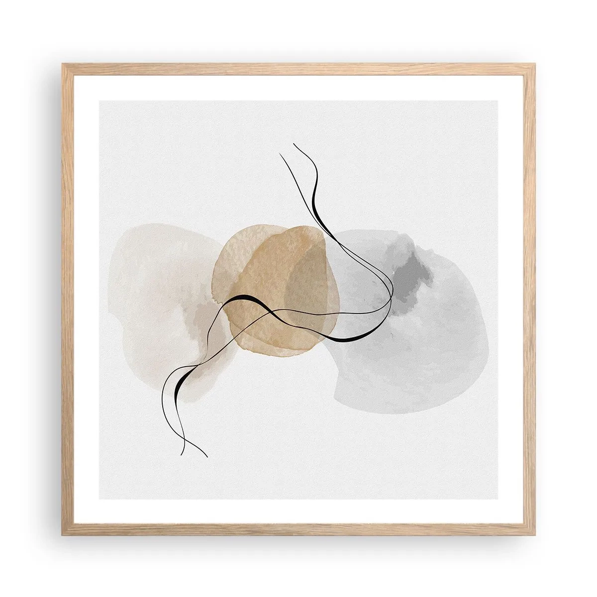 Affiche dans un chêne clair - Poster - Perles d'air - 60x60 cm