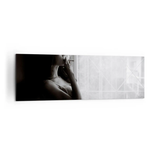 Impression sur toile - Image sur toile - Une femme dans une pose sensuelle sur une photographie en noir et blanc - 160x50cm - Vous sentez-vous libre ? - Décoration murale moderne pour le salon et la chambre ARTTOR