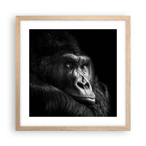 Affiche dans un chêne clair - Poster - Et qu'est-ce que tu regardes? - 40x40 cm