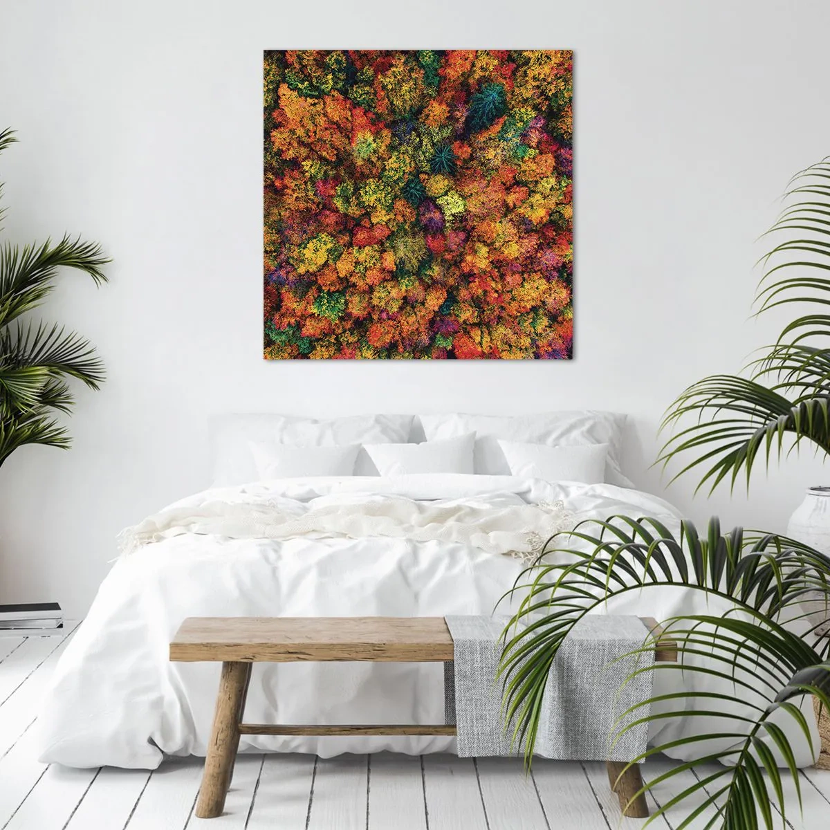 Impression sur toile - Image sur toile - Bouquet d'arbres automnal - 60x60 cm