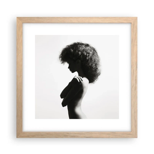 Affiche dans un chêne clair - Poster - Comme une fleur au bout d'une fine tige - 30x30 cm