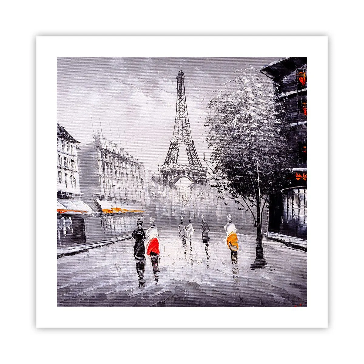 Affiche - Poster - Balade parisienne - 50x50 cm