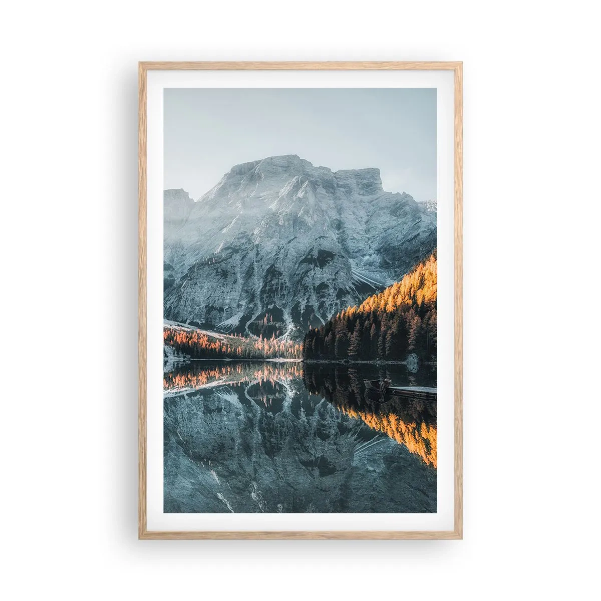 Affiche dans un chêne clair - Poster - Reflet de paysage - 61x91 cm