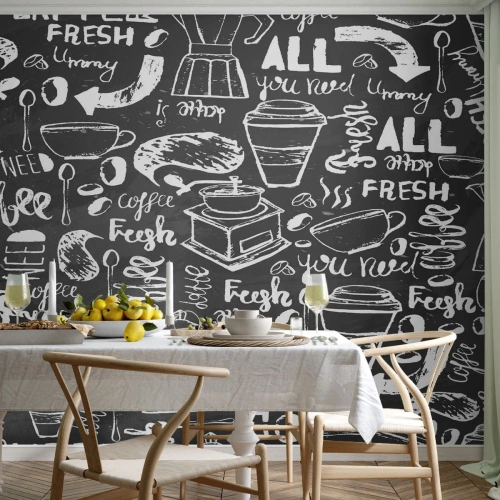 Papier peint sur mesure Premium Canvas - Tout ce dont tu as besoin c'est… - La gastronomie, Mural, Graffiti