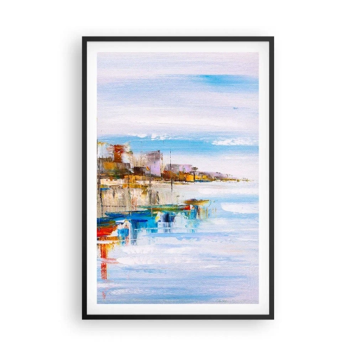 Affiche dans un cadre noir - Poster - Un havre urbain multicolore - 61x91 cm
