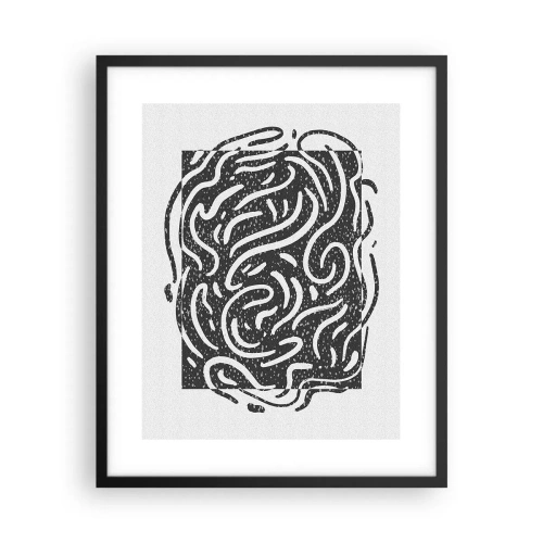 Affiche dans un cadre noir - Poster - Abstraction : la danse de la joie - 40x50 cm