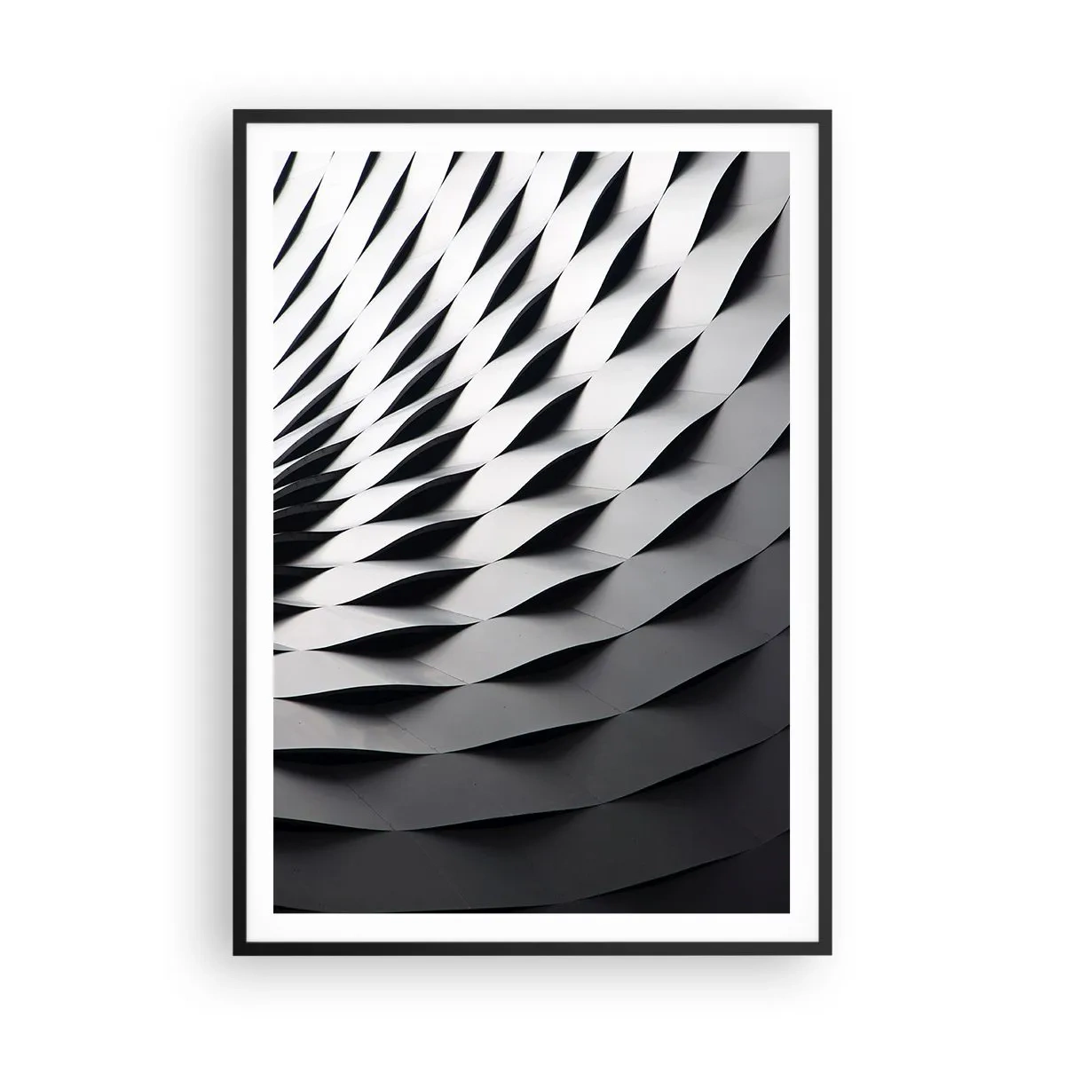 Affiche dans un cadre noir - Poster - A la surface des vagues - 70x100 cm