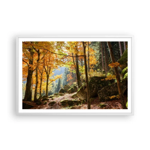 Affiche dans un cadre blanc - Poster - Il est temps de se détendre - 91x61 cm