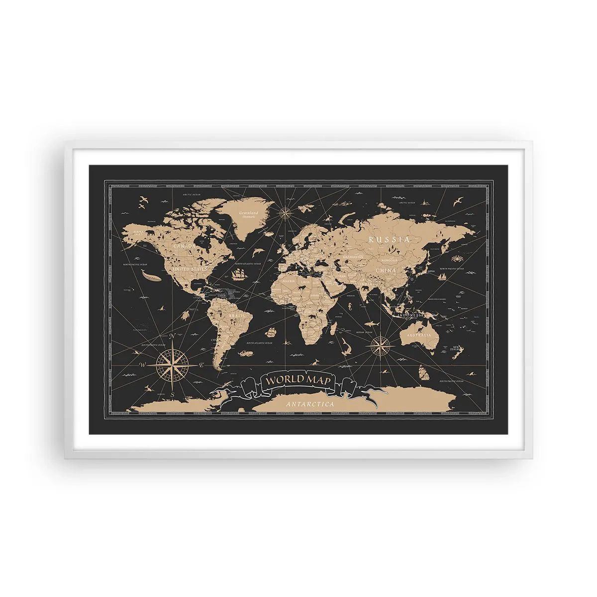 Affiche dans un cadre blanc - Poster - Les limites de mon monde - 91x61 cm