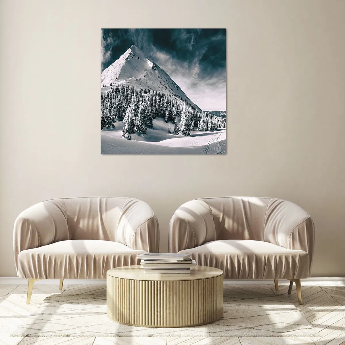 Impression sur verre - Image sur verre - Le pays de la neige et de la glace - 70x70 cm