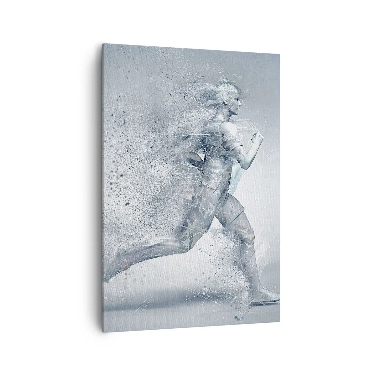 Impression sur toile - Image sur toile - Une figure dynamique courant dans un style abstrait - 70x100cm - Une énergie cristalline - Décoration murale moderne pour le salon et la chambre ARTTOR