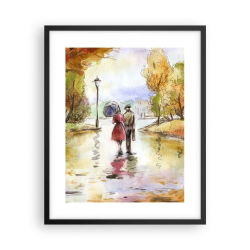 Affiche dans un cadre noir - Poster - Automne romantique dans le parc - 40x50 cm