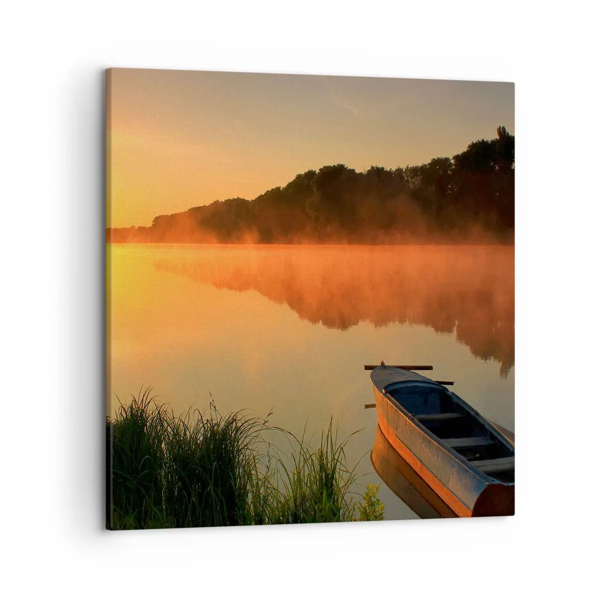 Impression sur toile - Image sur toile - Lever du soleil sur l'eau comme un miroir - 50x50 cm