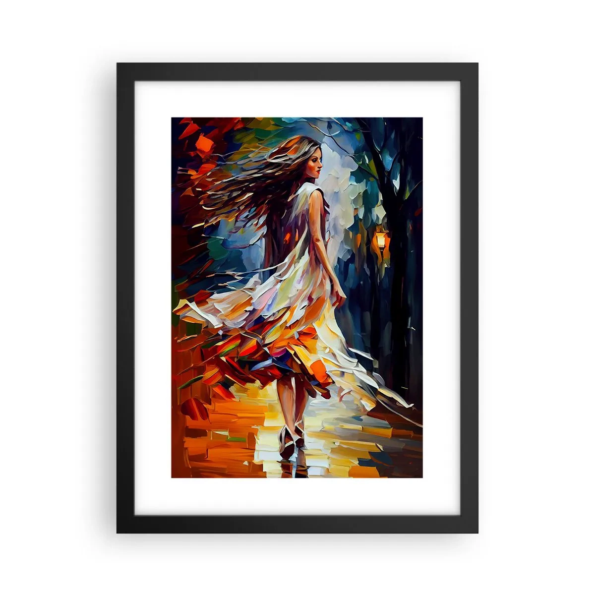 Affiche dans un cadre noir - Poster - La fille d'automne - 30x40 cm