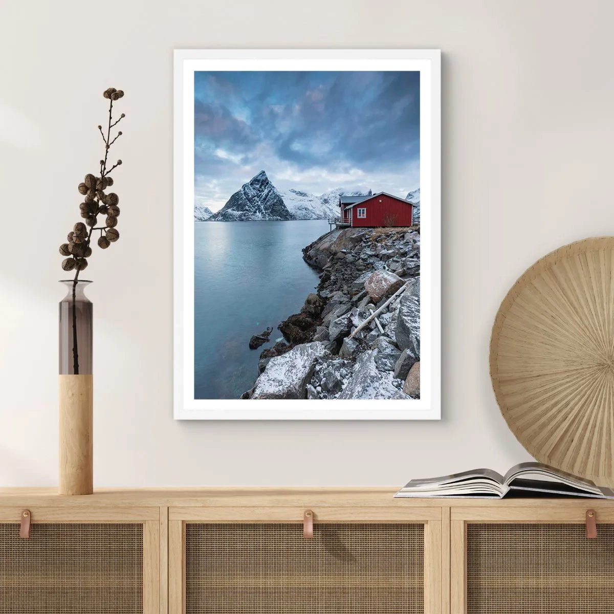 Affiche dans un cadre blanc - Poster - Retraite scandinave - 61x91 cm