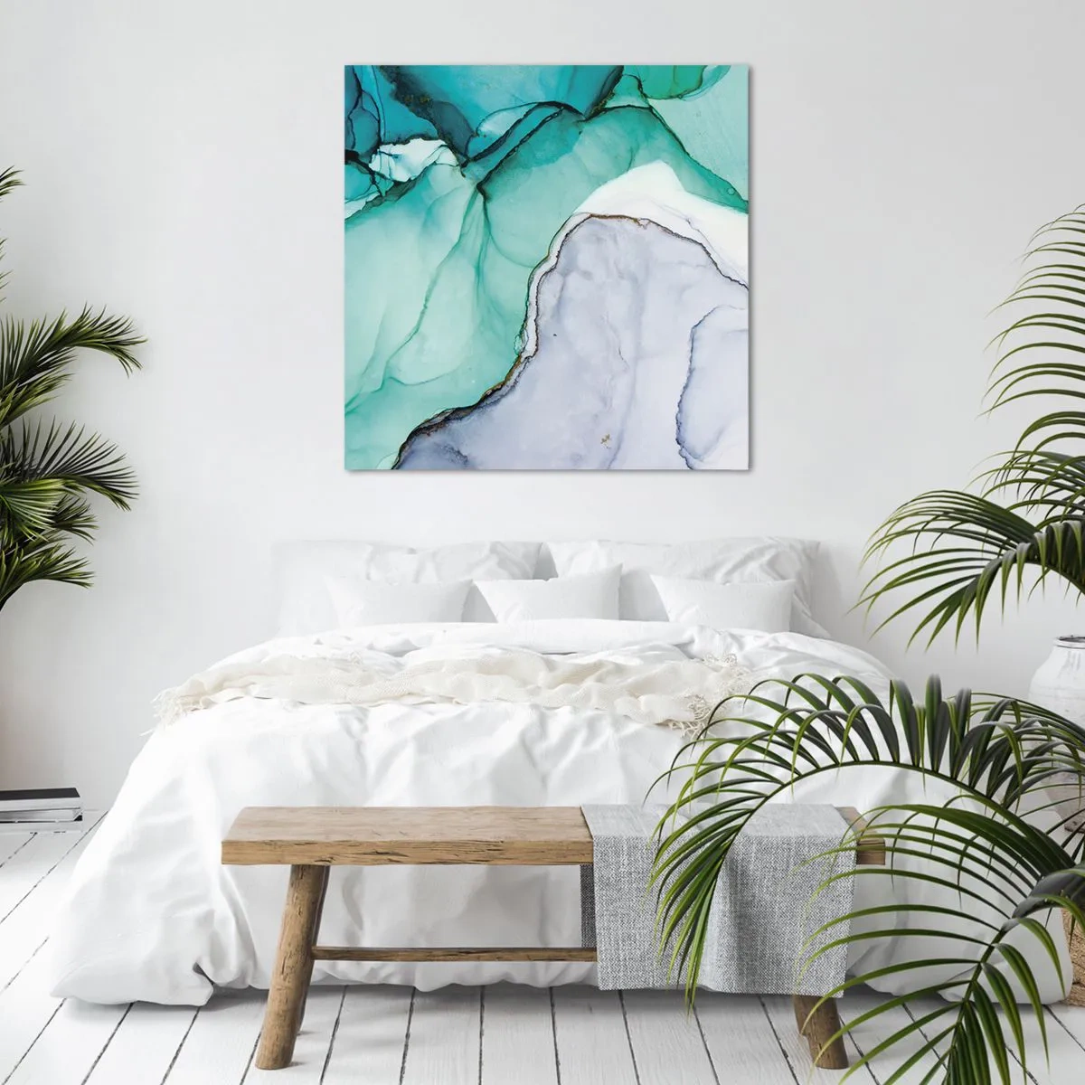 Impression sur toile - Image sur toile - Étude de turquoise - 60x60 cm