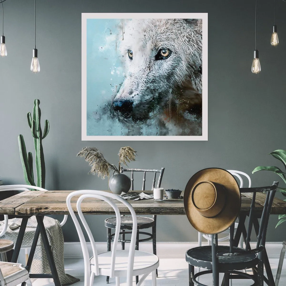 Affiche - Poster - Rencontrez l'âme du loup - 40x40 cm