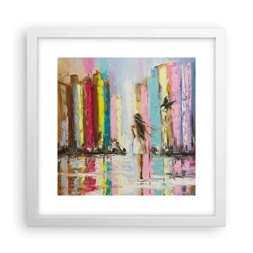 Affiche dans un cadre blanc - Poster - Viens avec moi - 30x30 cm