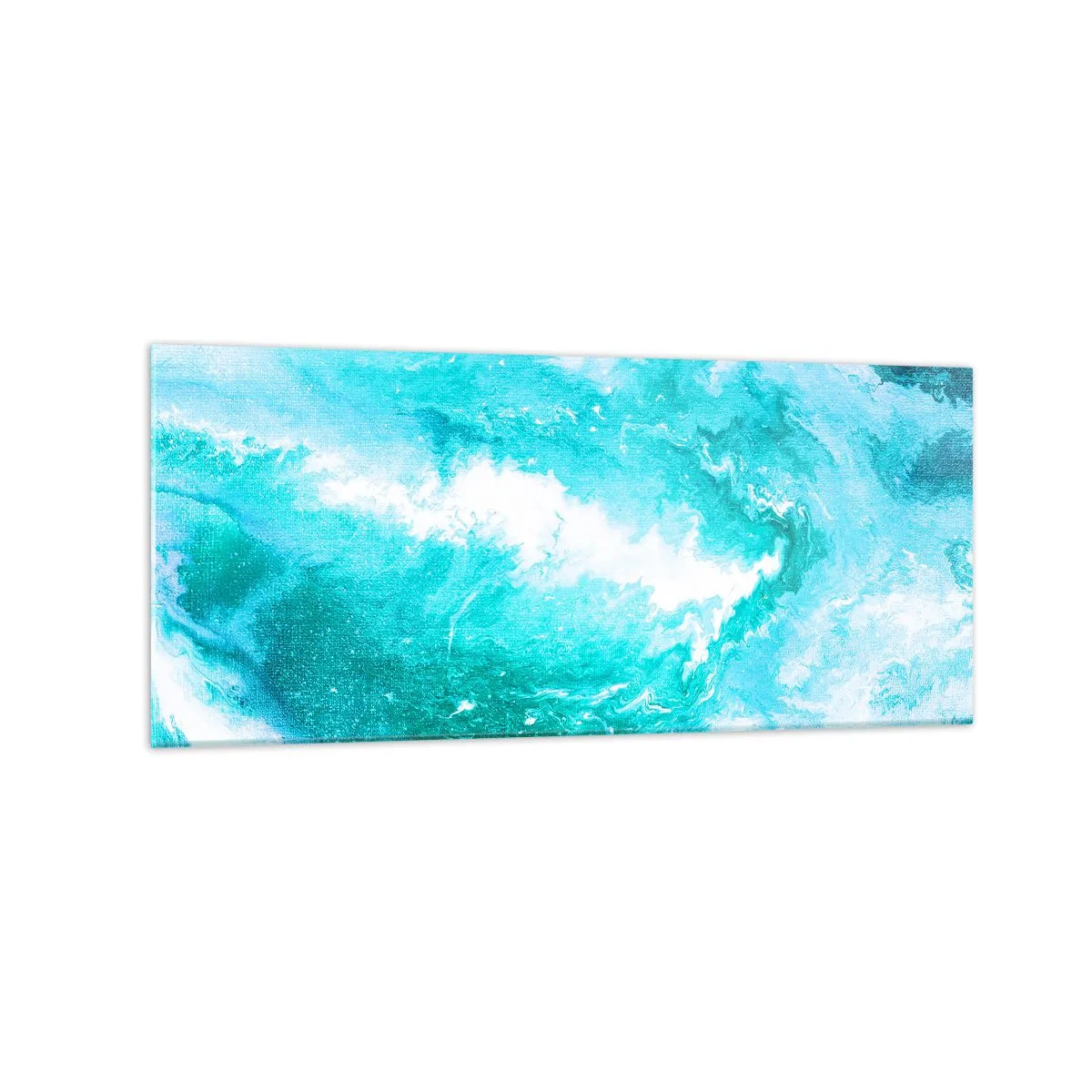 Impression sur verre - Image sur verre - Tourbillon abstrait dans les tons de bleu - 120x50cm - Au coeur de l'élément - Décoration murale moderne pour le salon et la chambre ARTTOR