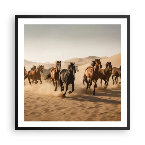 Affiche dans un cadre noir - Poster - Libre comme le vent - 60x60 cm