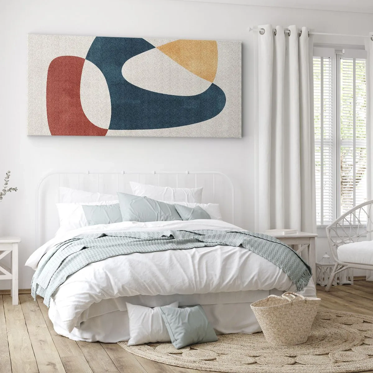 Impression sur toile - Image sur toile - Formes abstraites aux couleurs harmonieuses - 160x50cm - Influences et métamorphoses - Décoration murale moderne pour le salon et la chambre ARTTOR