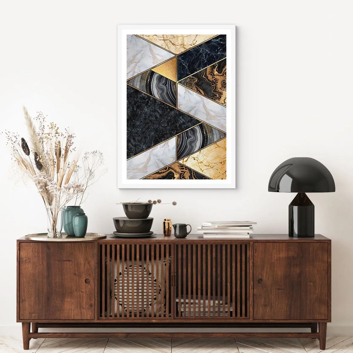 Affiche dans un cadre blanc - Poster - Pierre après pierre - 61x91 cm