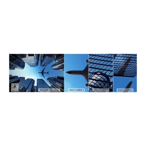 Échantillon de Papier Peint Autocollant Deluxe Sticker - La vue depuis le ravin de verre - Architecture, Avion, Ville - 100x30 cm