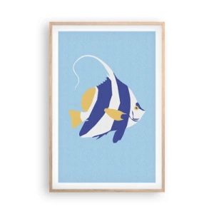 Affiche dans un chêne clair - Poster - Miss eaux tropicales - 61x91 cm