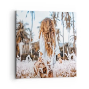 Impression sur toile - Image sur toile - Né de peluches d'herbe - 70x70 cm