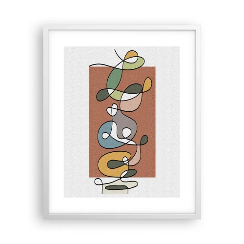 Affiche dans un cadre blanc - Poster - Abstraction : danse colorée - 40x50 cm