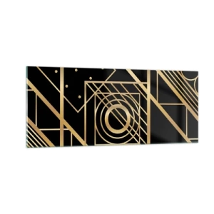 Impression sur verre - Image sur verre - Géométrie en or - 100x40 cm