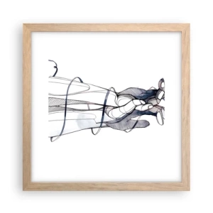 Affiche dans un chêne clair - Poster - Étude du touché - 30x30 cm