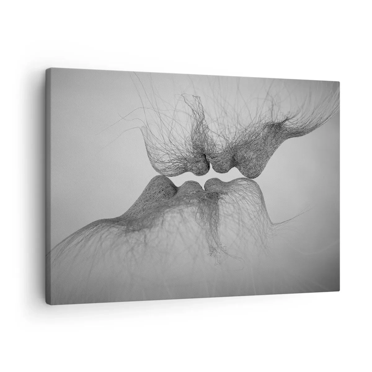 Impression sur toile - Image sur toile - Un baiser abstrait présenté sous une forme éthérée - 70x50cm - La bise du vent - Décoration murale moderne pour le salon et la chambre ARTTOR