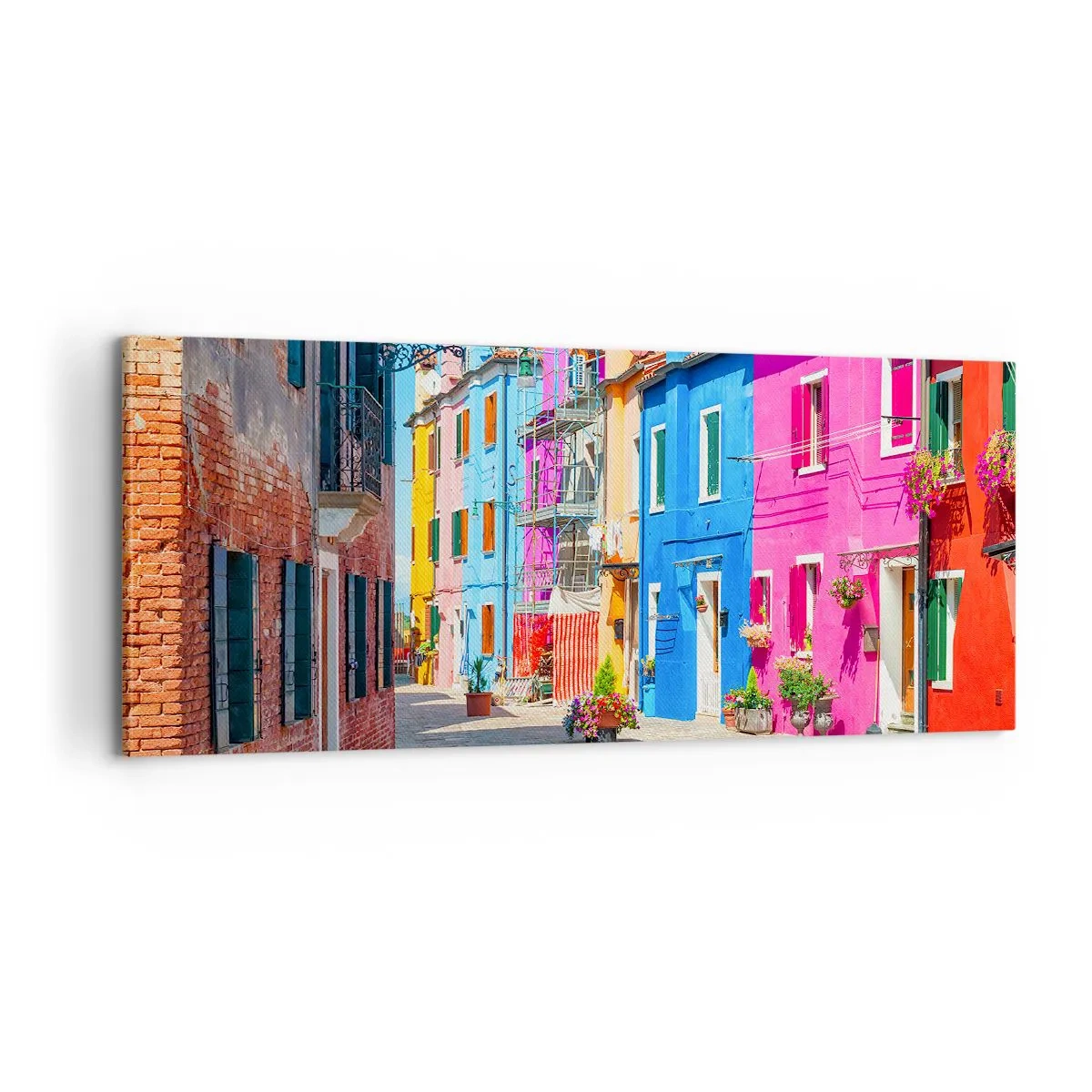 Impression sur toile - Image sur toile - Ville "Sous les perroquets" - 100x40 cm