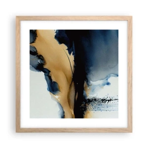 Affiche dans un chêne clair - Poster - Derrière le rideau - 40x40 cm