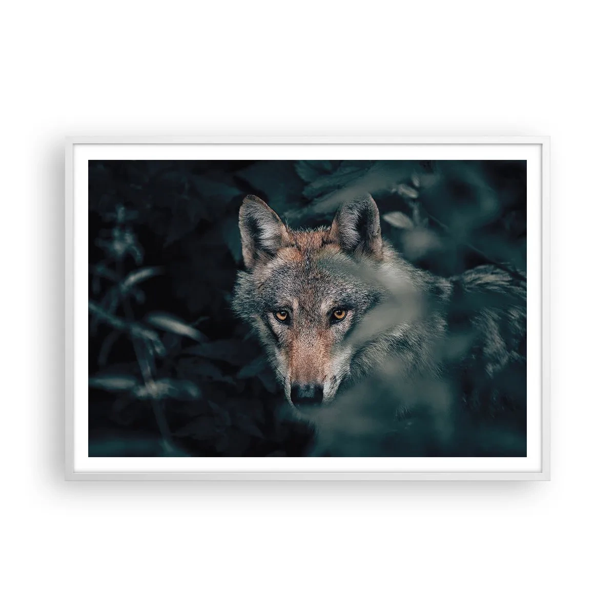 Affiche dans un cadre blanc - Poster - Chasseur - 100x70 cm
